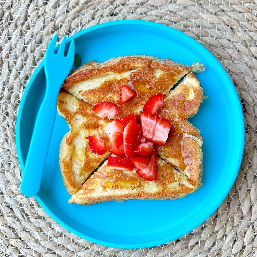 french toast with strawberries on our plant-based plate