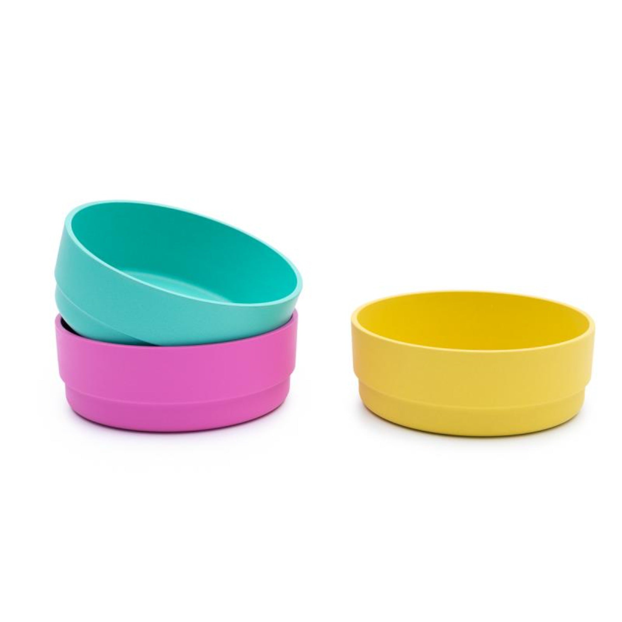Bobo&Boo Plant-Based Colorful Kids Bowls - Dishwasher and Microwave Safe - Set of 3 - Melamine-Free and BPA Free - Baby Bowls and Toddler Dish Sets