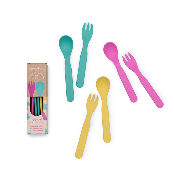 Woodland Theme - Kids Cutlery Fork and Spoon Set