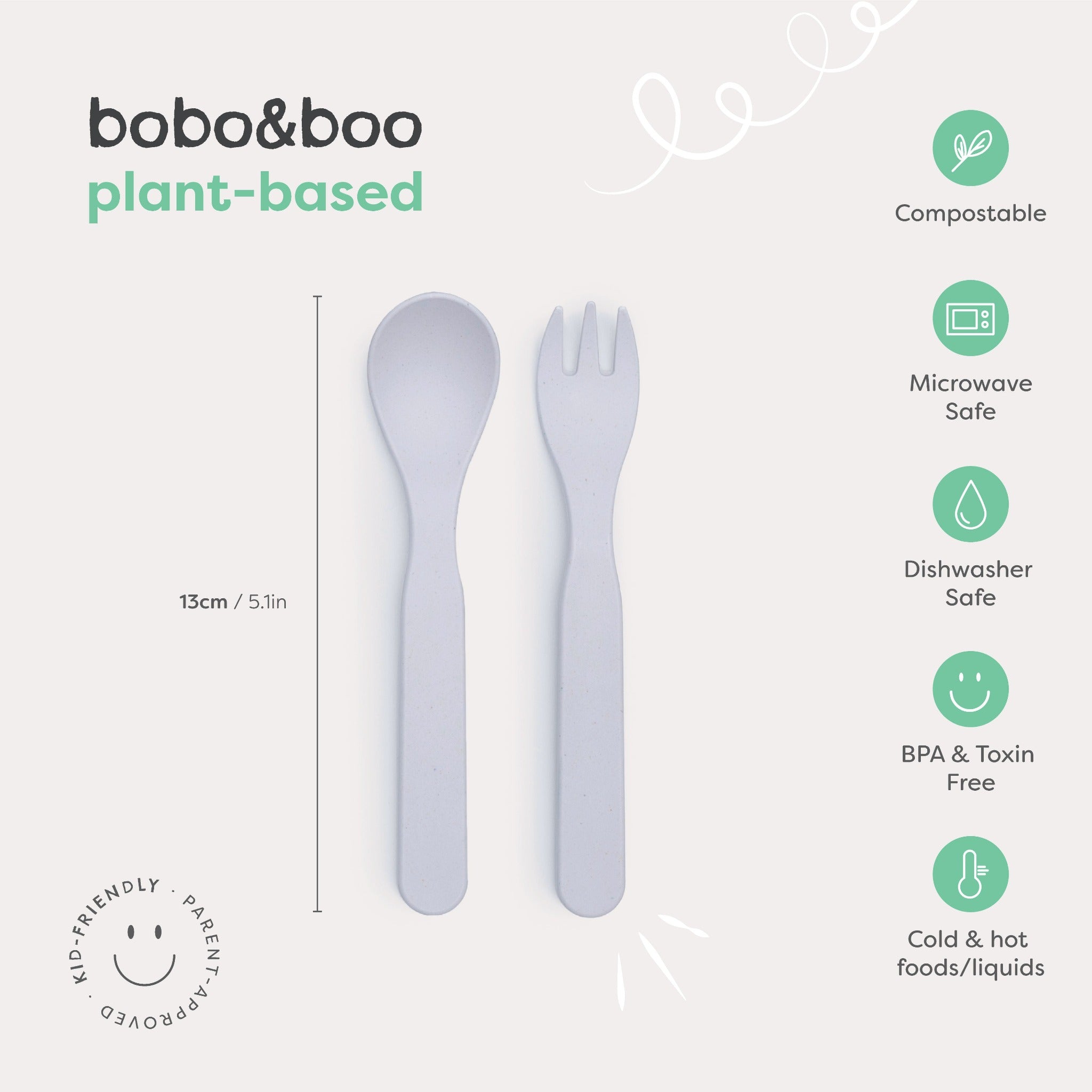 Kids Plant-Based Cutlery Bundle | 3 Forks & Spoons | Melamine Free